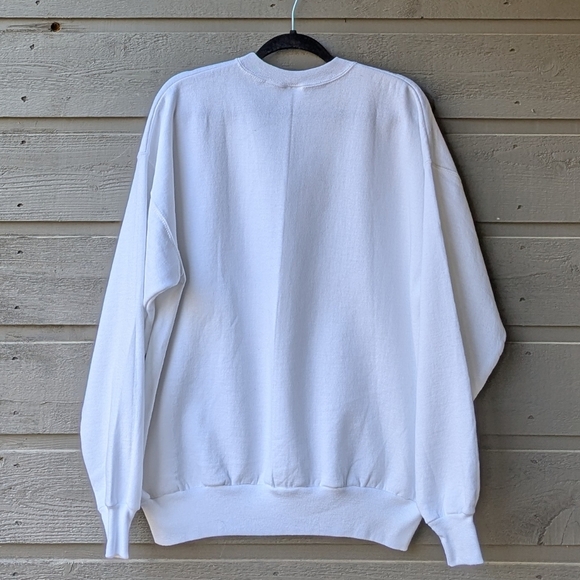 VTG 90s Hanes ComfortBlend Wine A Bit You'll Feel Better White Crew Sweatshirt - Picture 4 of 5